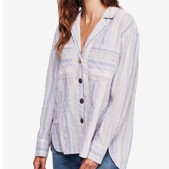 🌸Free People Long Sleeve Stripe Shirt🌸 - Picture 10 of 11